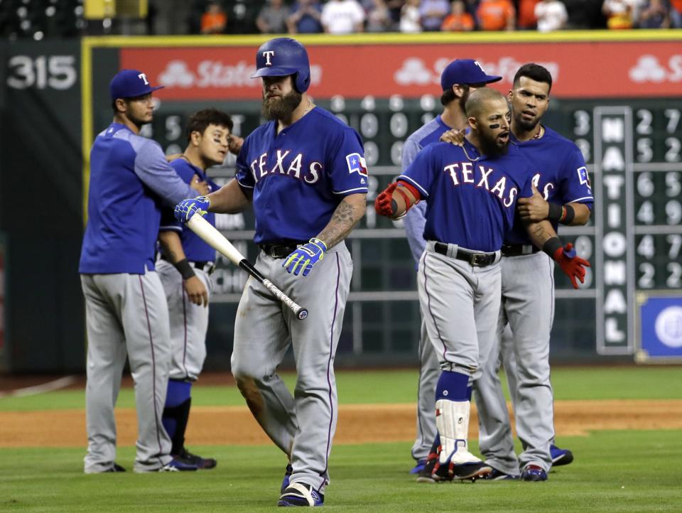 The Rangers and Astros almost came to blows Monday night. (AP)