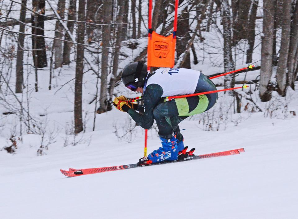 Jack Robel races during a Big North ski meet at Boyne Mountain on Thursday, January 26.
