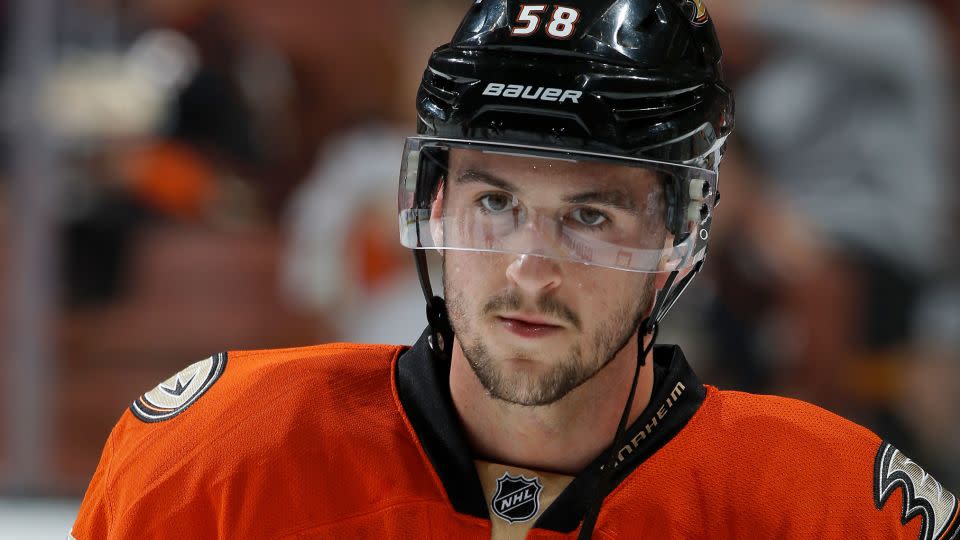 Nic Kerdiles played in three games with the NHL's Anaheim Ducks in a short professional career. - Debora Robinson/NHLI/Getty Images