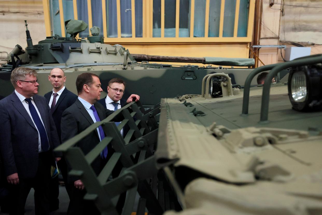 Mr Medvedev said British troops would be legitimate targets (Sputnik)