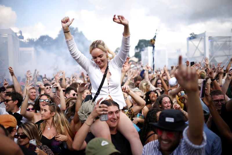 FILE PHOTO: People attend GALA festival in south London