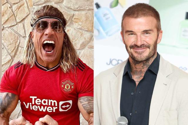 David Beckham Declares Dwayne Johnson the 'Winner' of Halloween After He Dresses  Up as Him - Yahoo Sports