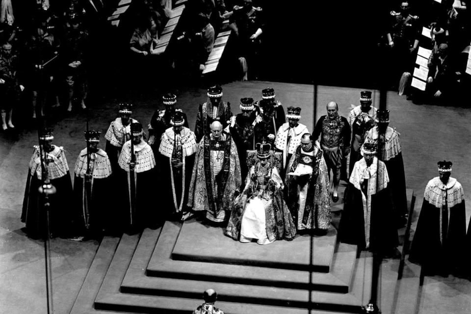 Elizabeth II at her coronation (PA) (PA Archive)