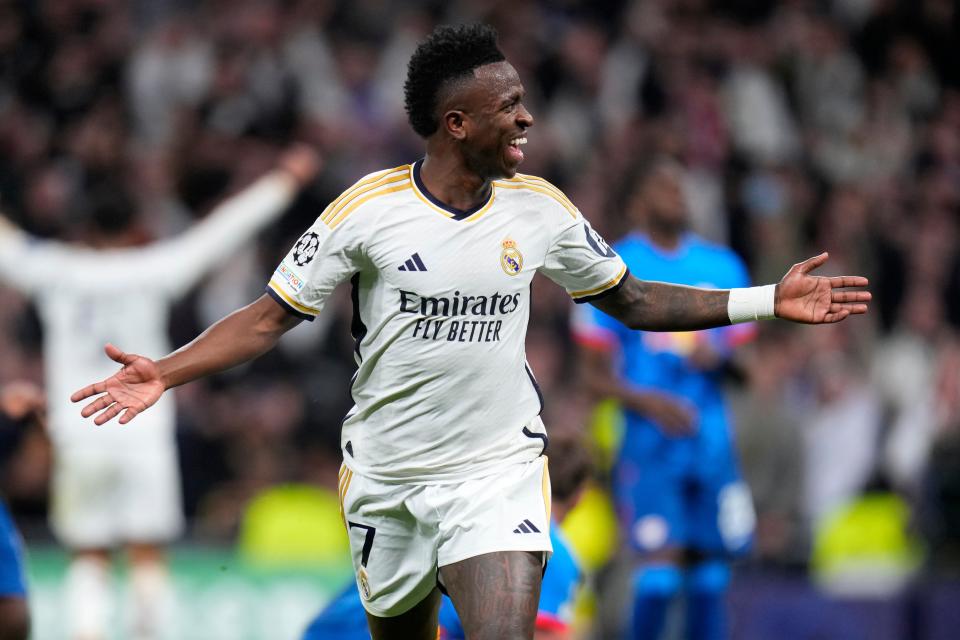 Vinicius Jr was Real Madrid’s marksman in the last 16 (AP)