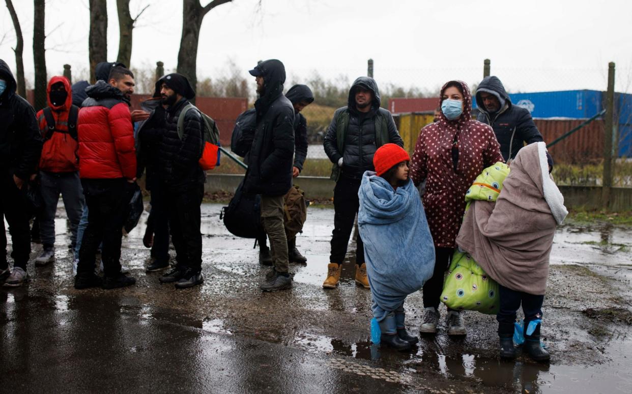 Migrants camp on railway lines in Dunkirk following the deaths of 27 people in the Channel - Jamie Lorriman