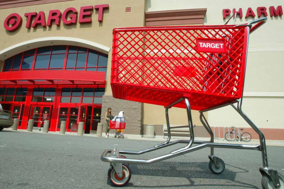 <p>Alex Wong/Getty</p> Target cart