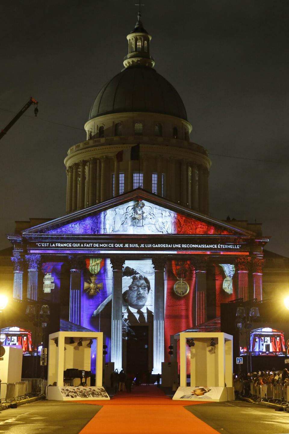 A sound and light show outside the Pantheon.