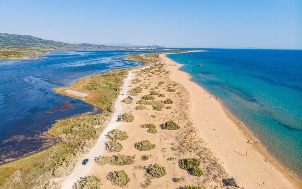 Halikounas Beach and Lake Korission, Corfu island, Ionian Sea, Greece