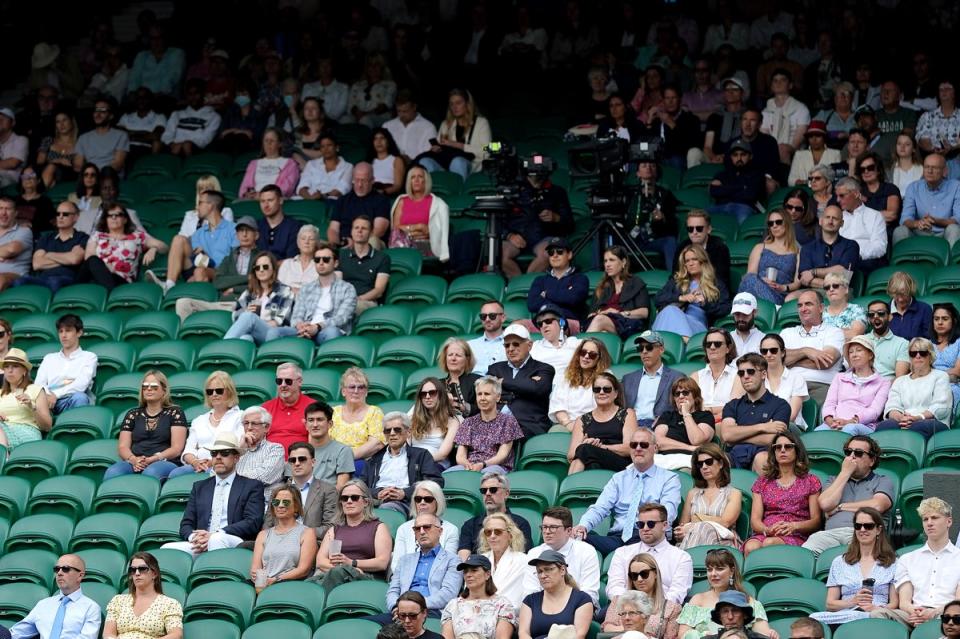 Crowds have been sparser than usual at the Championships this year (Zac Goodwin/PA) (PA Wire)