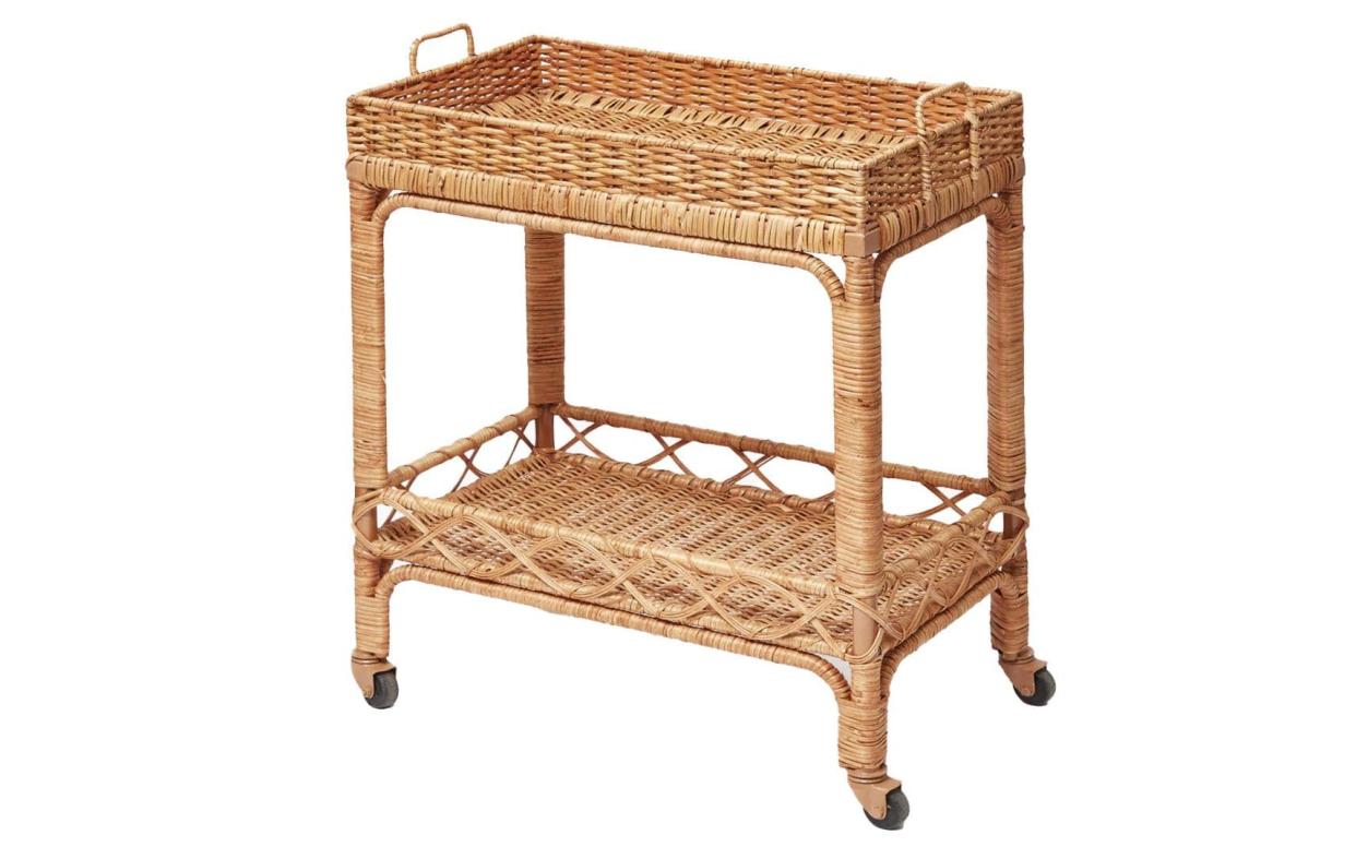 Mrs Alice Giovanni Rattan Bar Cart