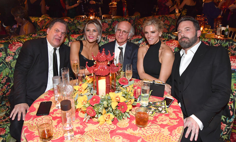 Jeff Garlin, Charissa Thompson, Larry David, Lindsay Shookus, and Ben Affleck