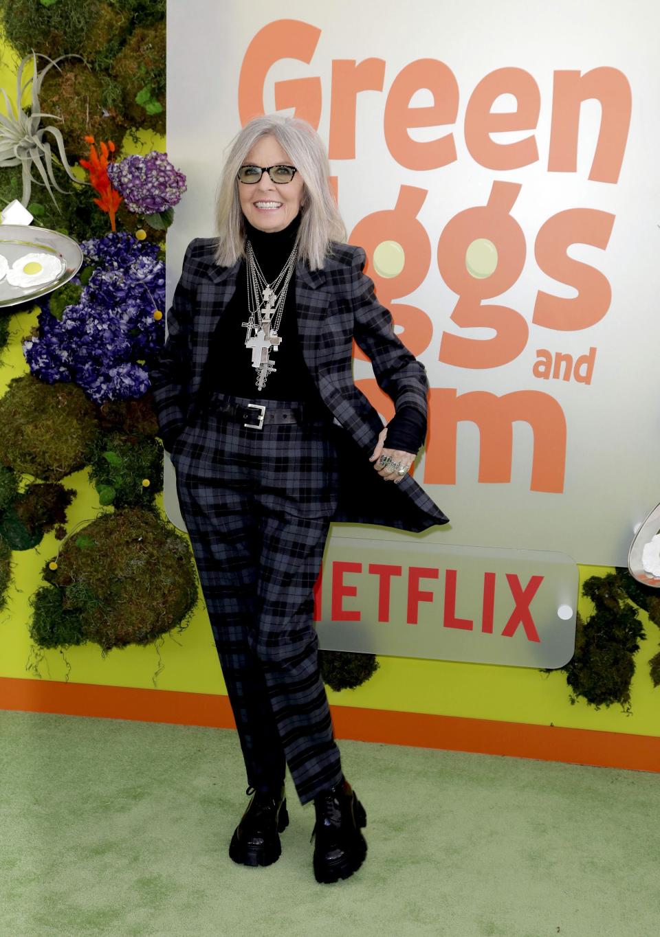 Diane Keaton wearing a statement suit. <em>[Photo: Getty]</em>