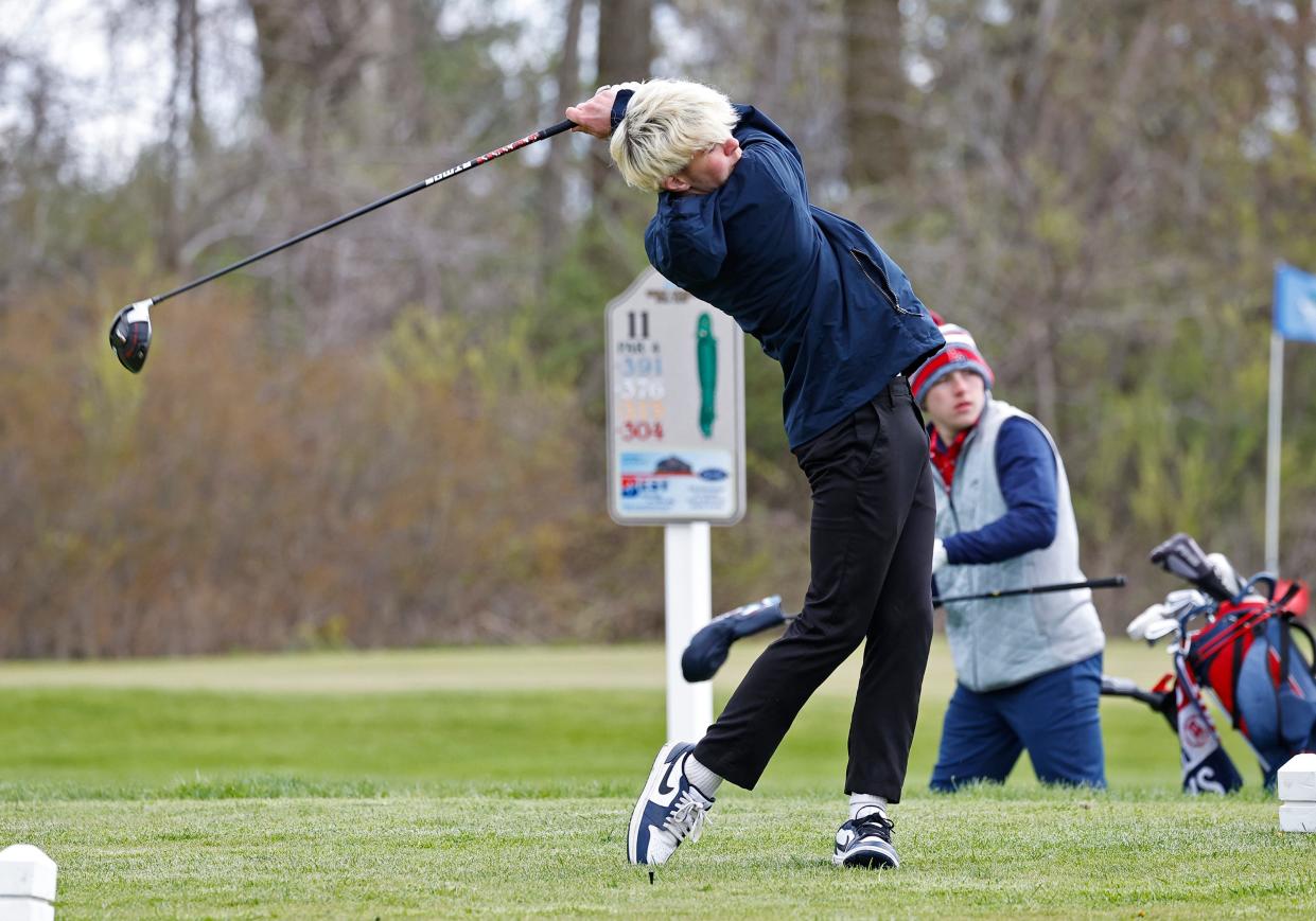 Madison's Lucas Dopp tees off during Saturday's Ryder Cup tournament at Wolf Creek.