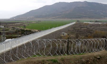 A wall along the border between Turkey and Syria is seen near the southeastern city of Kilis, Turkey, March 2, 2017. REUTERS/Murad Sezer