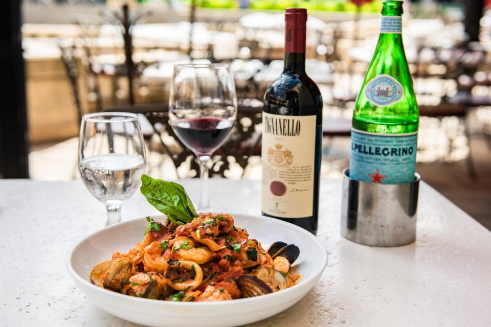 An Italian-inspired seafood dish is served at Il Bellagio at The Square plaza in West Palm Beach. The restaurant will close its original location after Valentine's Day dinner service and move to a nearby space in the plaza.