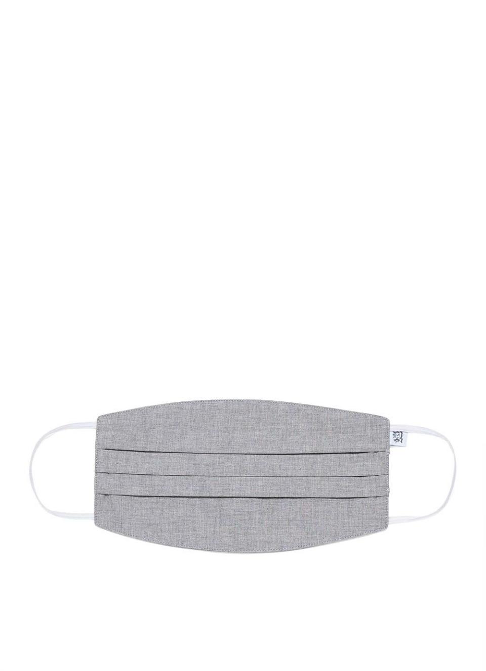 Sunspel Cotton Face Mask in Mid Grey Melange