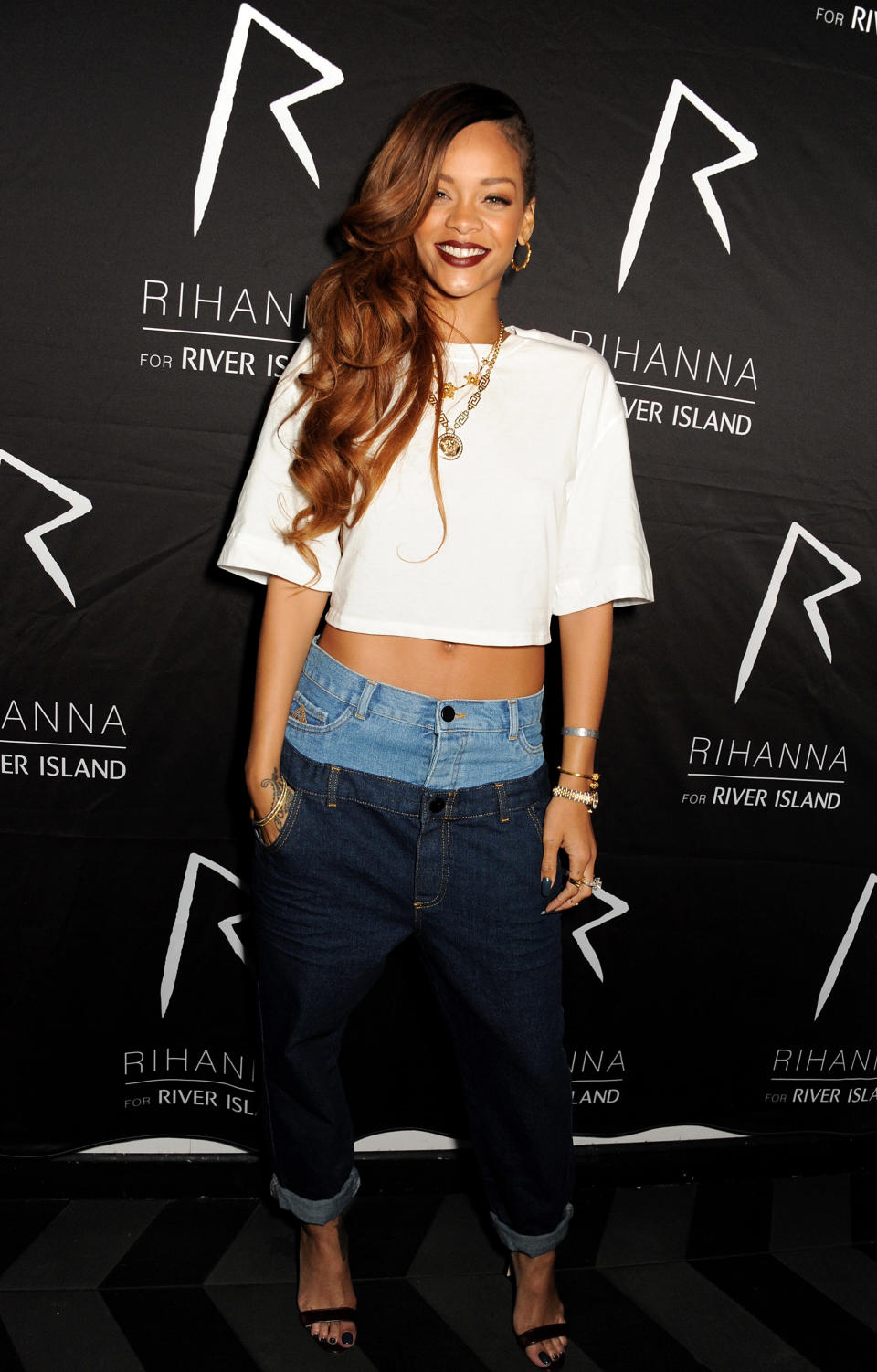 LONDON, ENGLAND - MARCH 04:  (EMBARGOED FOR PUBLICATION IN UK TABLOID NEWSPAPERS UNTIL 48 HOURS AFTER CREATE DATE AND TIME. MANDATORY CREDIT PHOTO BY DAVE M. BENETT/GETTY IMAGES REQUIRED)  Rihanna attends the exclusive after party following the launch of her Rihanna For River Island collection at DSTRKT on March 4, 2013 in London, England.  (Photo by Dave M. Benett/Getty Images)