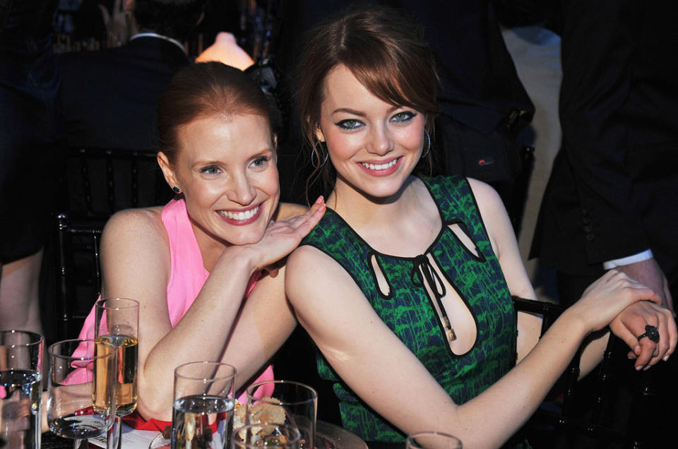 Critics Choice Awards 2012 Party pics Jessica Chastain Emma Stone