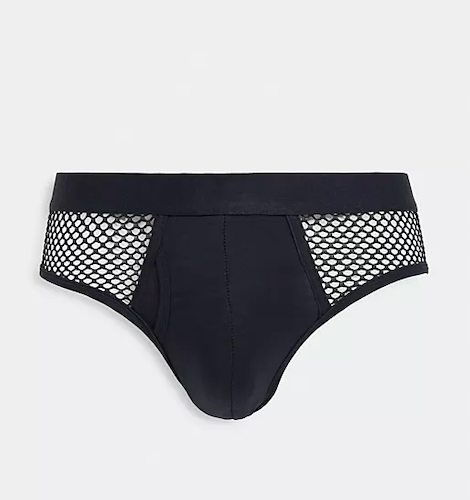 ASOS DESIGN briefs in wide mesh in black