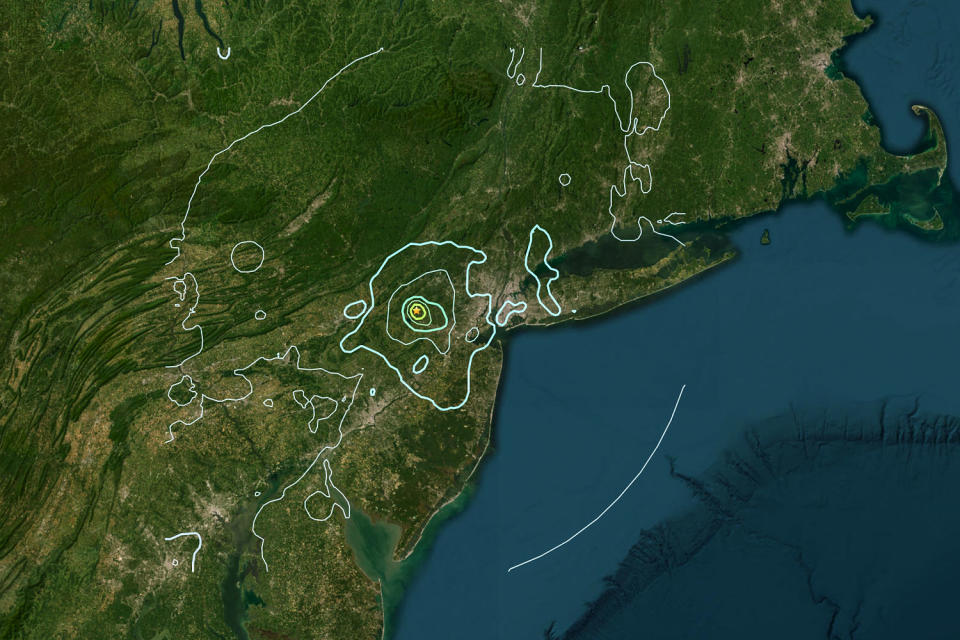 Shortly after 10:20 a.m. Friday morning, the East Coast was struck by a 4.8 magnitude earthquake, according to the United States Geological Survey.  (USGS)