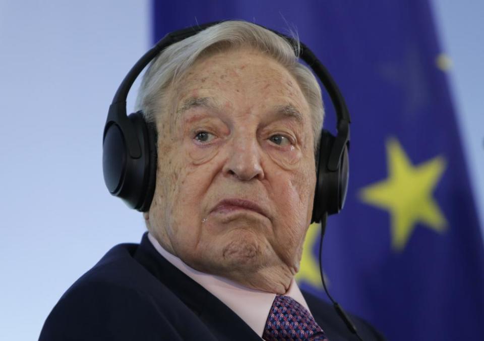 Hungarian-American investor George Soros attends a press conference at the foreign ministry in Berlin, Germany in 2017.