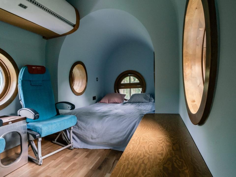 There is space in the Jet House for a bed.