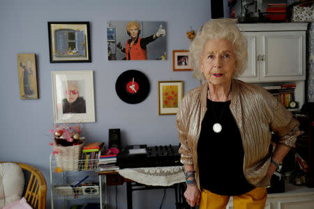 DJ Wika Szmyt, 80, speaks at her home before leaving to play music at the club in Warsaw, Poland March 25, 2019. Picture taken March 25, 2019. REUTERS/Kacper Pempel