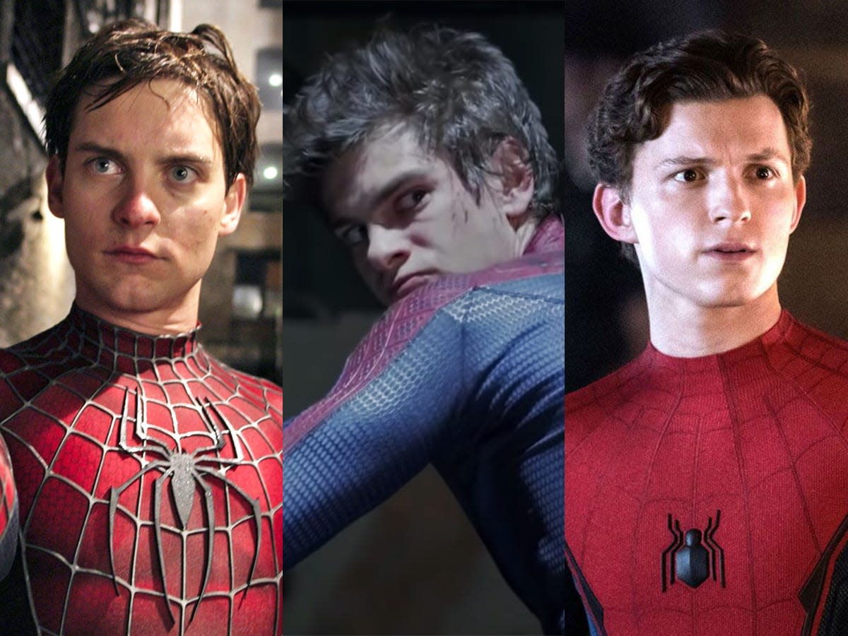 spiderman tobey maguire andrew garfield tom holland