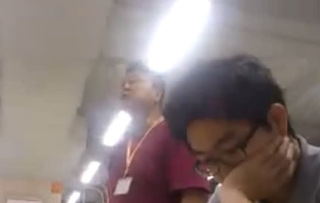 A video showing a man shouting and cussing at a library user in Northpoint has sparked a lot of buzz online and on social media channels. (Facebook video grab)