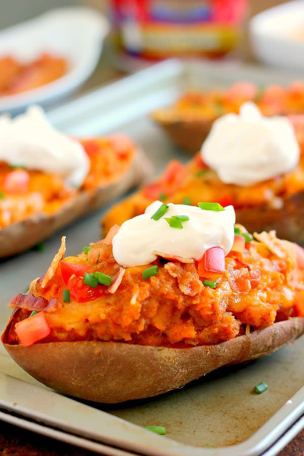 Loaded Twice-Baked Sweet Potatoes