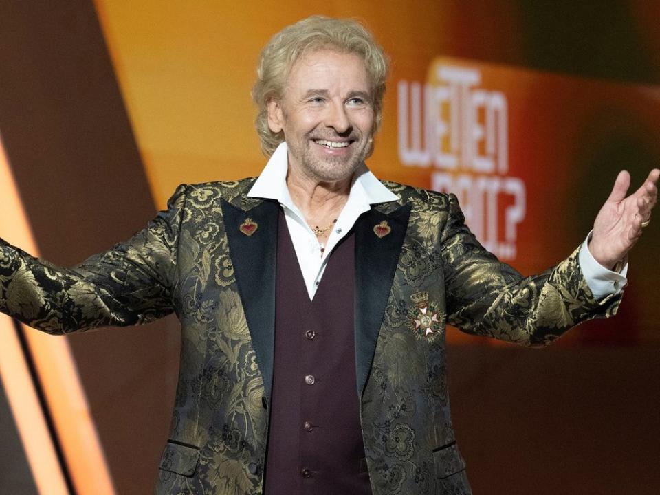 Thomas Gottschalk beim "Wetten, dass..?"-Comeback im November 2021. (Bild: ZDF / Sascha Baumann)