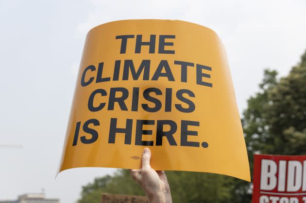 A sign at the Stop Mount Valley Pipeline rally held in front of the White House on June 8.