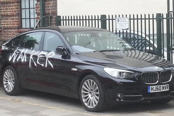 BMW drivers gets graffiti comeuppance for parking in disabled space