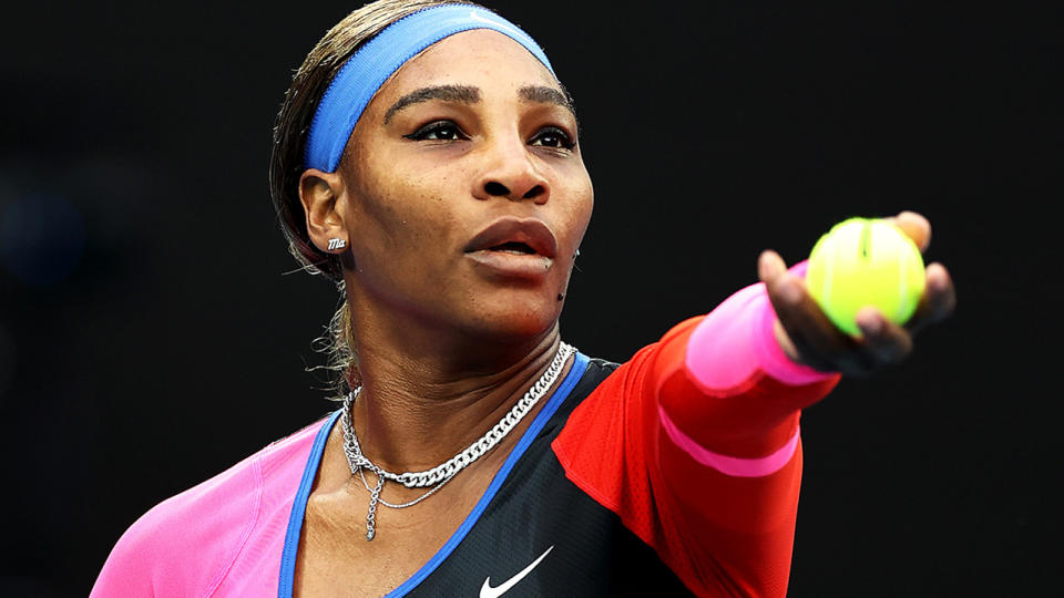 Serena Williams, pictured here in action at the 2021 Australian Open in February.