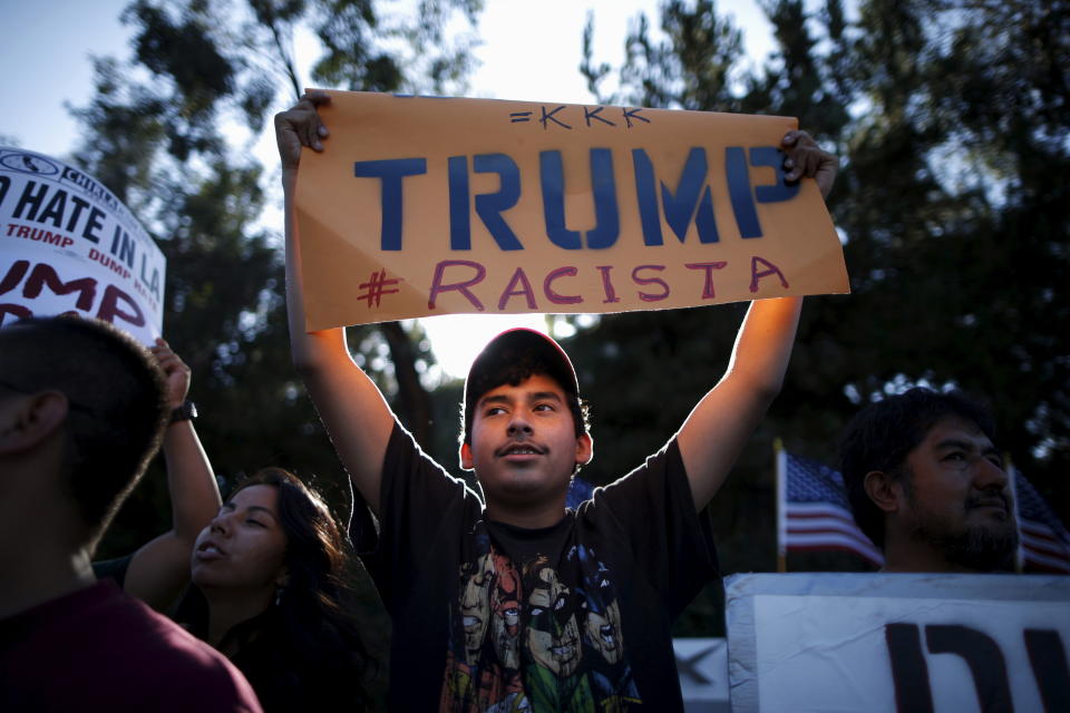 Latino voter protests Trump