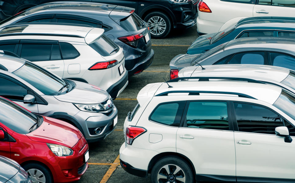 cars parked in a parking lot