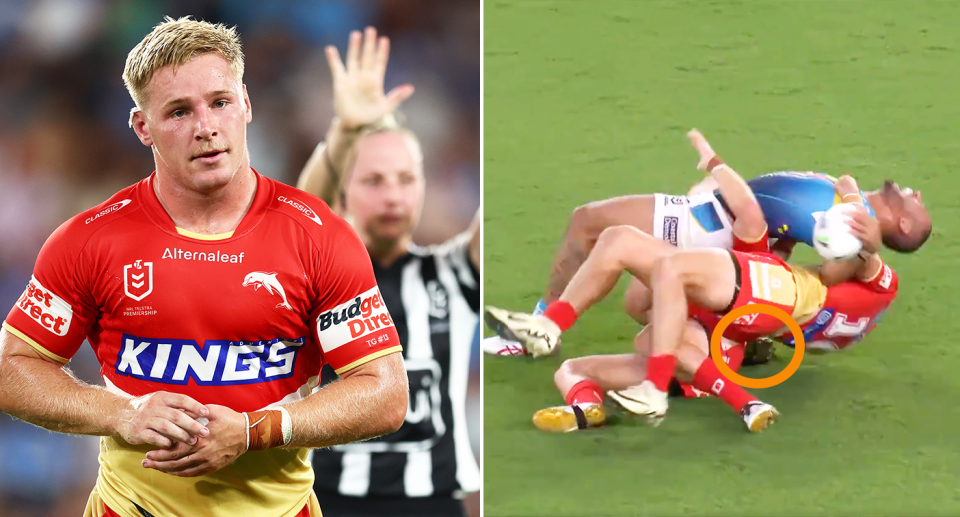 Max Plath has been slapped with a two weeks ban for his hip-drop tackle on Gold Coast winger Phil Sami.