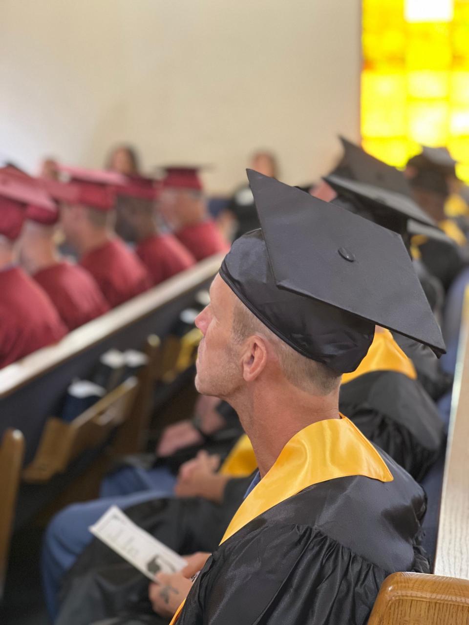 Polk Correctional Institution hosted a joint graduation ceremony on May 13 for inmates completing their high school diploma, heavy equipment operations certification and Polk State College Essentials of Manufacturing and Logistics.