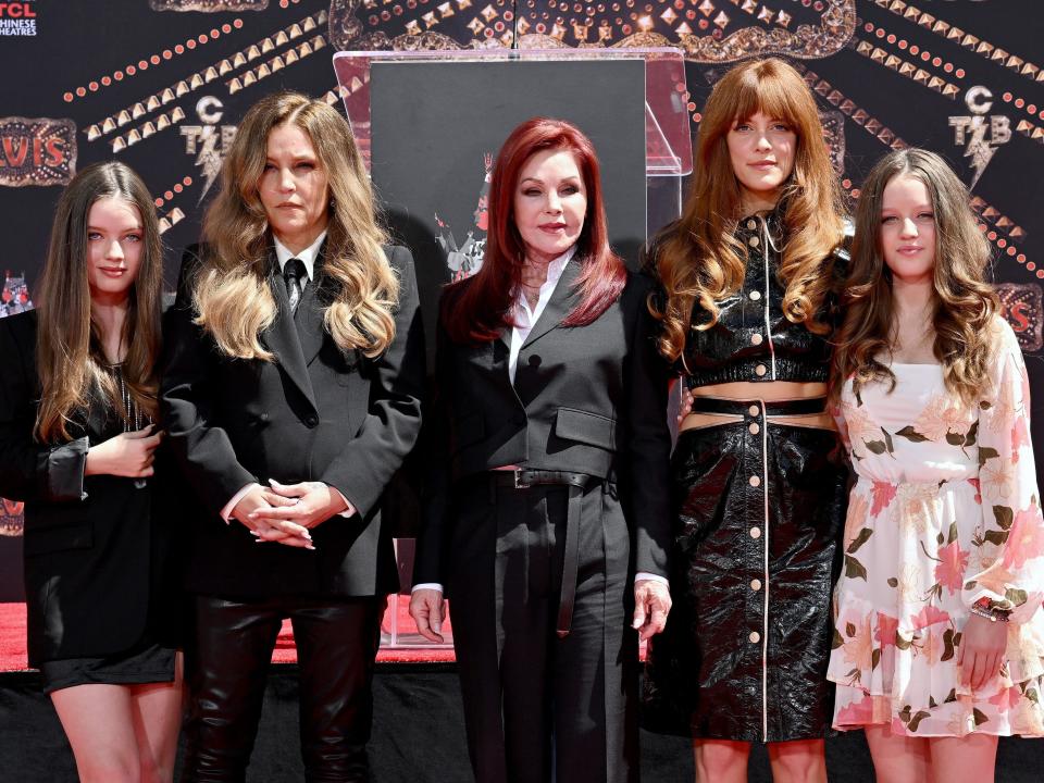 Lisa Marie Presley and Priscilla Presley at the Handprint Ceremony honoring Three Generations of Presley's at TCL Chinese Theatre on June 21, 2022.