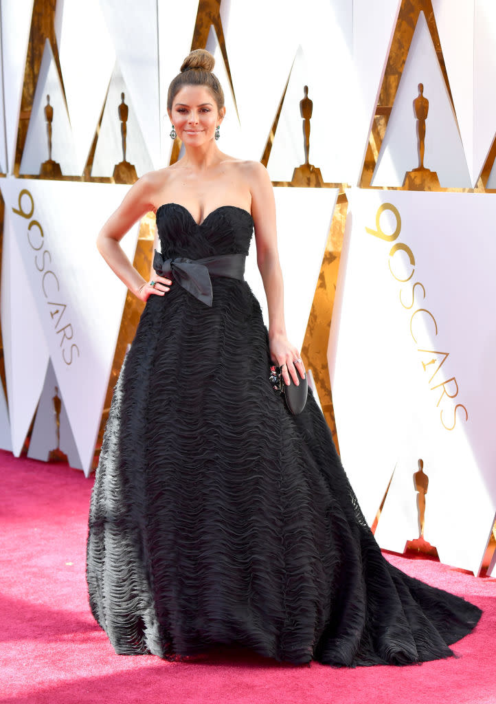 <p>Maria Menounos attends the 90th Academy Awards in Hollywood, Calif., March 4, 2018. (Photo: Getty Images) </p>