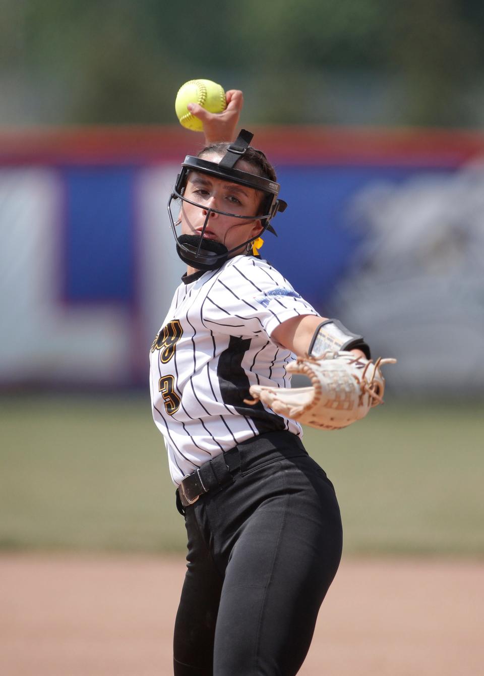 Waverly's Mackenzie Price pitches against Parma Western, Saturday, June 10, 2023, at Mason High School.