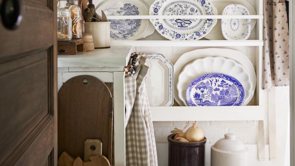 bambi costanzo’s 1920s bungalow blue and white platters