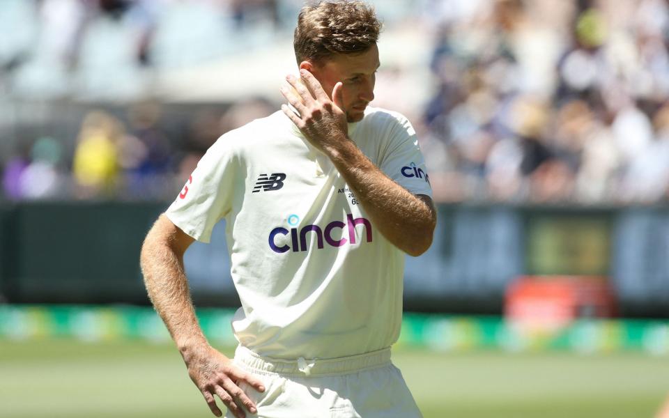 England's captain Joe Root reacts after the Australia's victory in the third Ashes cricket Test match - AFP