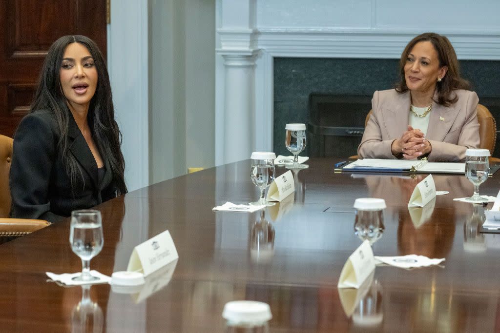 topshot reality television star and entrepreneur kim kardashian attends an event to discuss criminal justice reform with vice president kamala harris at the white house in washington, dc, on april 25, 2024 photo by jim watson afp photo by jim watsonafp via getty images