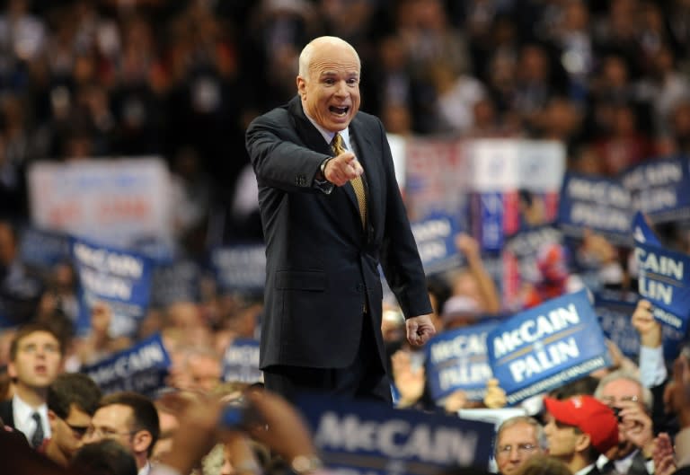 John McCain at the 2008 Republican convention, where he accepted the party presidential nomination