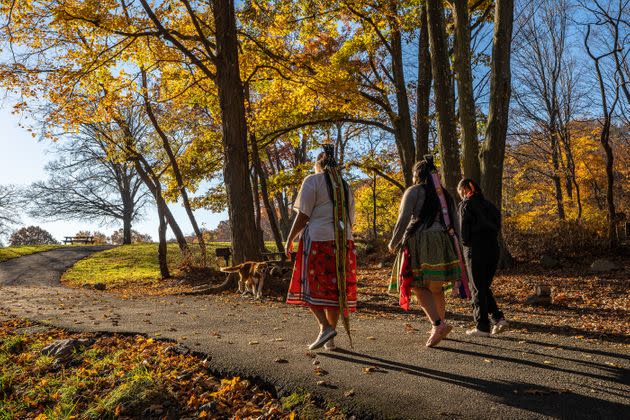 “Making the connection from what our regalia looks like to what we were looking at, you're like, ‘Wow,’” said Trinity. “Especially when the sun hits everything, the colors of the treetops ... I've never seen anything look like that in nature.