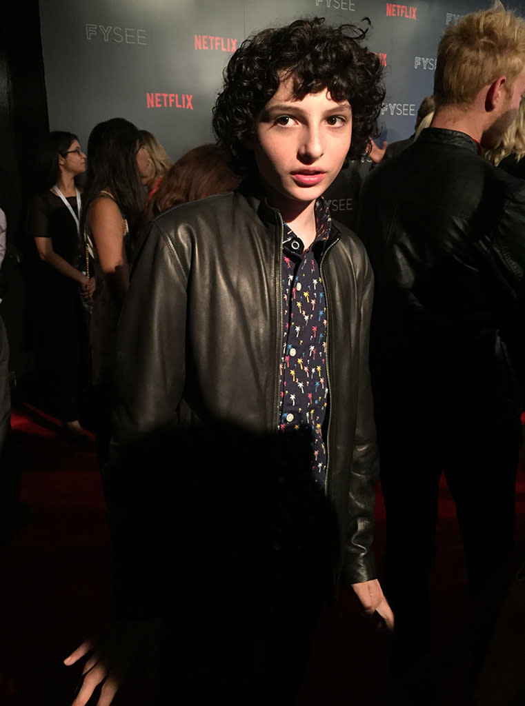 <p>Wolfhard has seen fans with Eleven tattoos, and even someone with an Eggo on their back. He says sometimes fans follow him and ask for photos.<br><br>(Photo: Giana Mucci/Yahoo) </p>