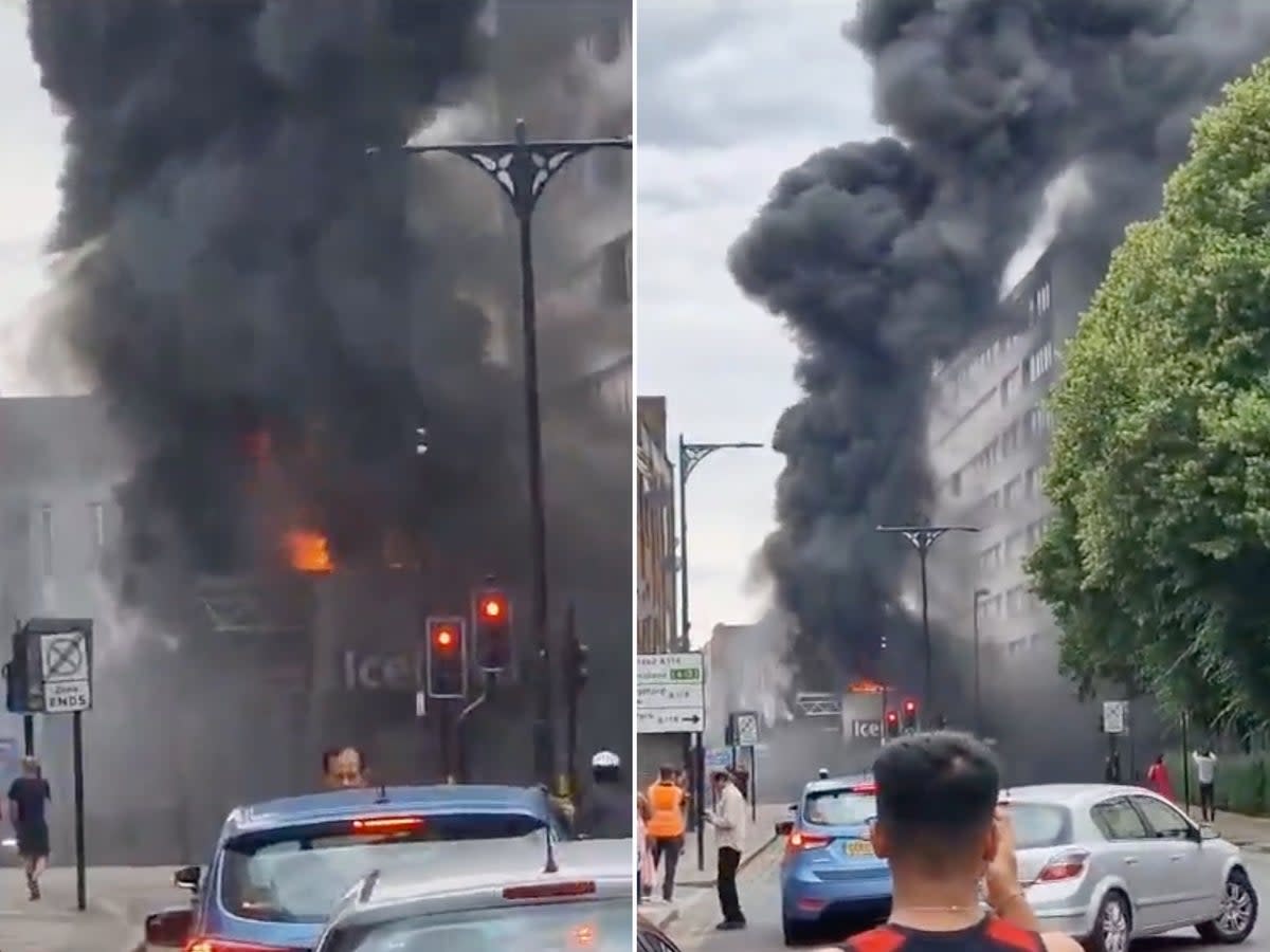 A fire broke out in Forest Gate, East London on Saturday after midday (@CrimeLdn/Twitter)