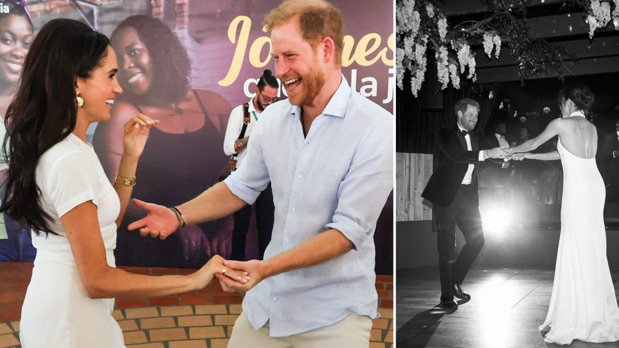 Prince Harry and Meghan Markle dancing 