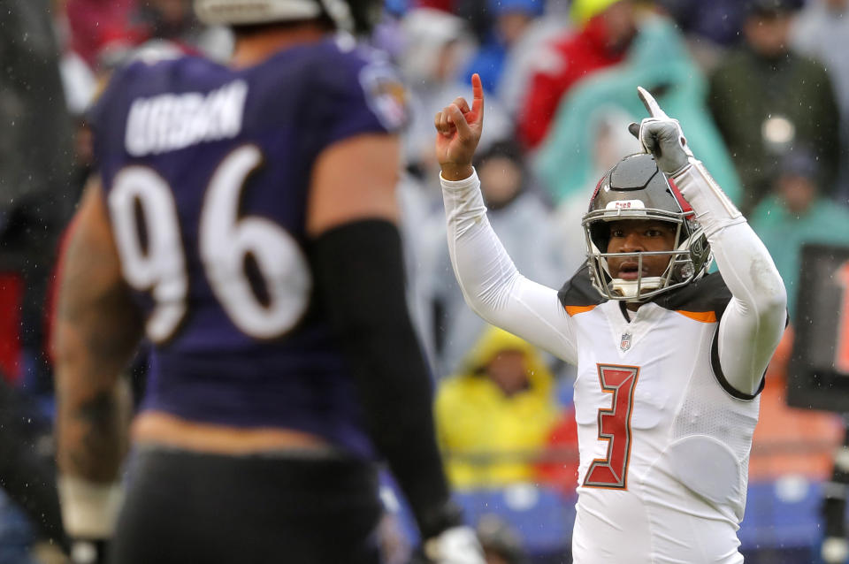 Tampa Bay Buccaneers quarterback Jameis Winston is in the final year of his rookie contract. (AP)